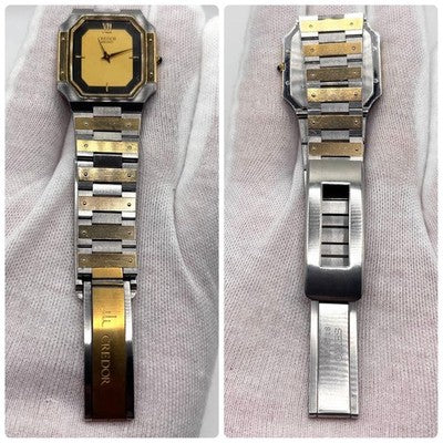 SEIKO CREDOR 9300-5320 MEN'S WRISTWATCH 18K 14K GOLD DIAL QUARTZ FROM JAPAN