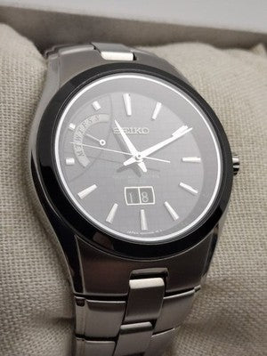 SEIKO SPIRIT SBTT003 8B43 TITANIUM RADIO SOLAR DAY DATE SAPPHIRE WATCH JAPAN