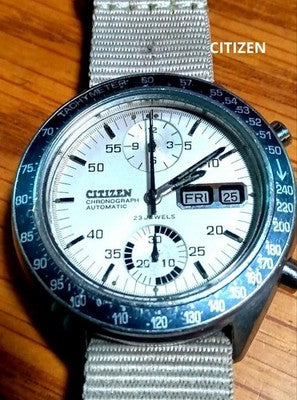 CITIZEN 67-9313 8110 AUTOMATIC CHRONOGRAPH SPEEDY ROTATING TACHYMETER BEZEL
