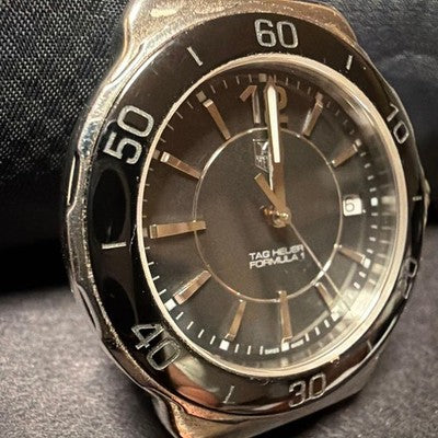 TAG HEUER WAH1210 FORMULA 1 BLACK DIAL WATCH UNTESTED FOR REPAIR WITH BOX AS IS