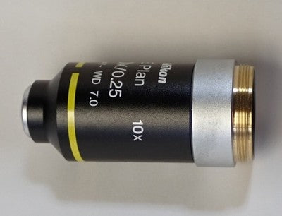 Nikon CFI E Plan 10x 0.25 Infinity Objective Lens ∞/- Removed From E200 Used