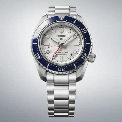 SEIKO PROSPEX SBEJ029 DIVER SCUBA GMT 6R54 AUTOMATIC BLUE WHITE WATCH JAPAN