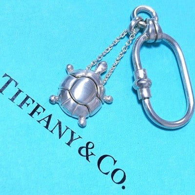 TIFFANY & CO. TURTLE KEYCHAIN CHARM SV925 WITH BAG & BOX MADE IN ITALY