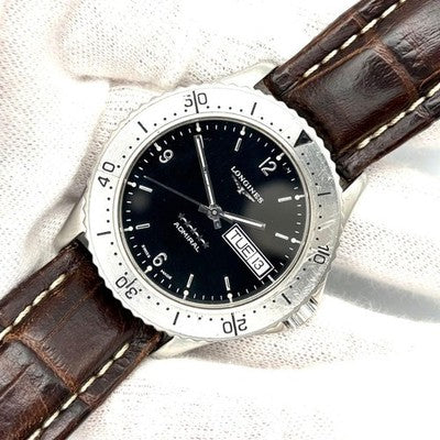 LONGINES ADMIRAL 5 STAR L3.600.4 AUTOMATIC DAY DATE DIVER WATCH MENS SILVER