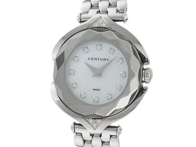 CENTURY AFFINITY WITH GENUINE DIAMONDS 632.7.S.12.16.SK QUARTZ WRISTWATCH USED