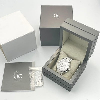 GC GUESSCOLLECTION WHITE CERAMIC CHRONOGRAPH WATCH X76001G1S