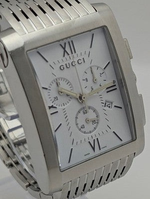 GUCCI G-METRO CHRONOGRAPH WATCH YA086319 MEN'S WORKING BLACK DIAL STAINLESS