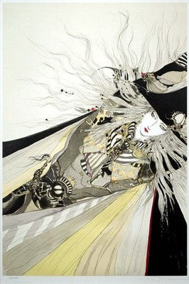 YOSHITAKA AMANO SAI LITHOGRAPH LIMITED SIGNED WITH CERTIFICATE FRAMED ART