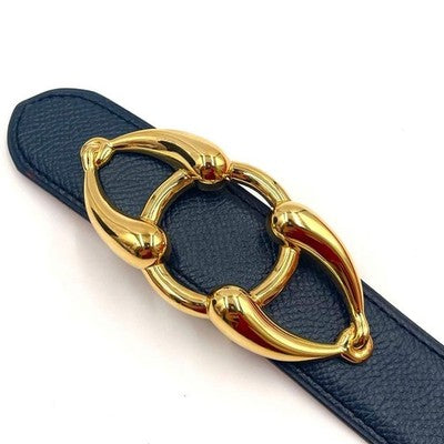 HERMES HORSEBIT REVERSIBLE LEATHER BELT SIZE 70 NAVY RED GOLD BUCKLE BOX