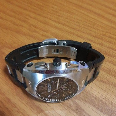 BVLGARI ERGON CHRONOGRAPH EG40S CH AUTOMATIC BLACK DIAL LEATHER MEN'S WATCH USED