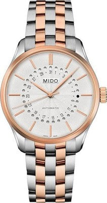 MIDO BELLUNA II M0244072203109 AUTOMATIC SILVER ROSE GOLD MEN'S WATCH BOX