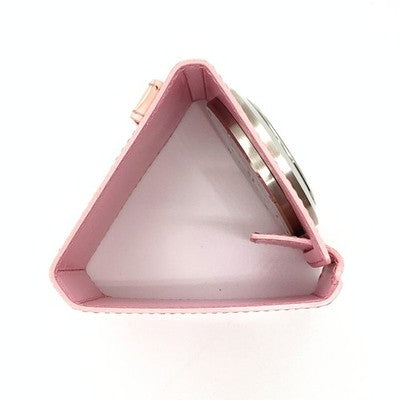 CARTIER PASHA TRAVEL CLOCK ALARM W0100072 STAINLESS STEEL LEATHER PINK CASE