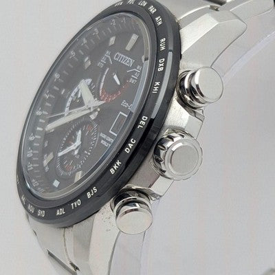 CITIZEN ATTESA H820-S103959 ECO DRIVE RADIO CONTROLLED WORLD TIME WATCH USED