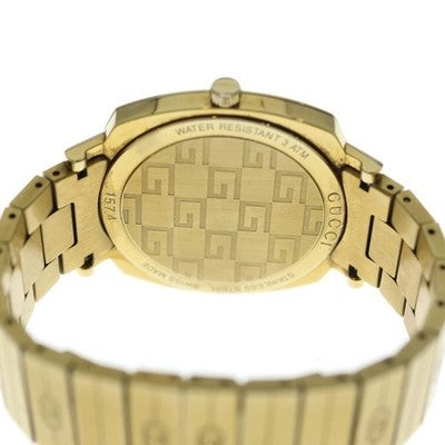 GUCCI GRIP YA157403 UNISEX ADULT WRISTWATCH GOLD QUARTZ WORKING FROM JAPAN