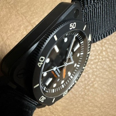 BELL & ROSS BR03-92 DIVER AUTOMATIC BLACK DIAL CERAMIC 300M MENS WATCH STRAP