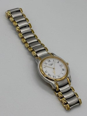 LONGINES DOLCEVITA L5.659.3 33MM TWO TONE SS GP WHITE DIAL QUARTZ WATCH BOX