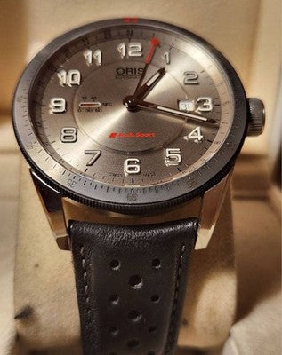 ORIS ARTIX GT AUDI SPORT GMT AUTOMATIC WATCH 44MM GRAY DIAL DATE BOXED