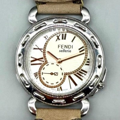 FENDI SELLERIA 8100M QUARTZ WATCH SILVER TONE - BATTERY REPLACED 3/31