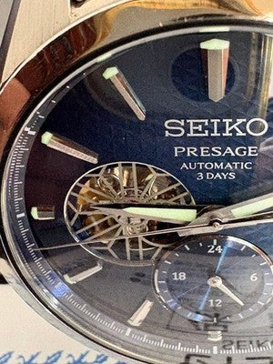 SEIKO PRESAGE SARJ003 SHARP EDGED SERIES NAVY 3 DAYS POWER RESERVE WATCH