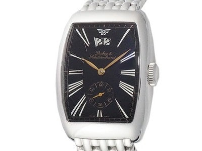 DERBY & SCHALDENBRAND AERODINE BIG DATE STAINLESS STEEL 44MM WRISTWATCH USED