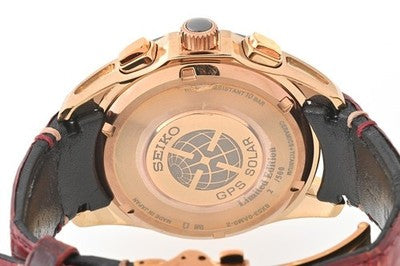 SEIKO SBXB080 ASTRON GPS SOLAR MEN'S WRISTWATCH ROUND FACE DIAL: RED JAPAN MADE