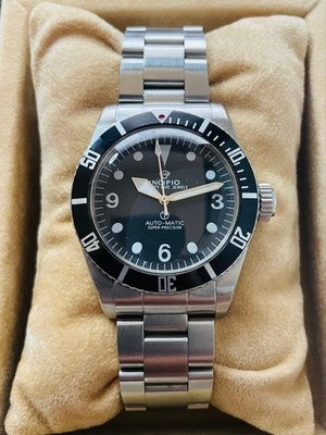 INCIPIO 10 AUTOMATIC WATCH BLACK DIAL DIVER BOXED VINTAGE 1990S BEGIN LIMITED