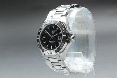 TAG HEUER AQUARACER WAY1410 BLACK DIAL STAINLESS STEEL QUARTZ LADIES WATCH USED