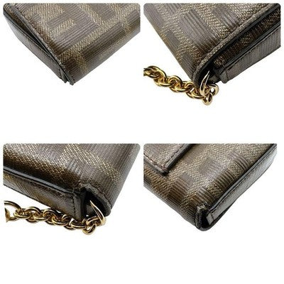 FENDI 7AR798 ZUCCA NANO BAGUETTE MINI CHAIN SHOULDER BAG CHARM PVC FF