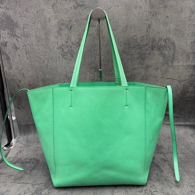 CELINE CABAS PHANTOM TOTE BAG GREEN ALL LEATHER LARGE SHOULDER BAG