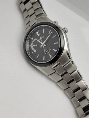 SEIKO SPIRIT SBTT003 8B43 TITANIUM RADIO SOLAR DAY DATE SAPPHIRE WATCH JAPAN