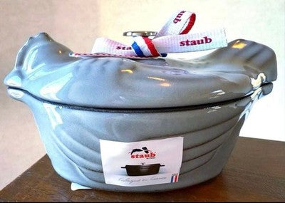 STAUB SMALL CHICKEN COCOTTE 11CM GRAY CAST IRON NEW UNUSED W/ BOX RARE