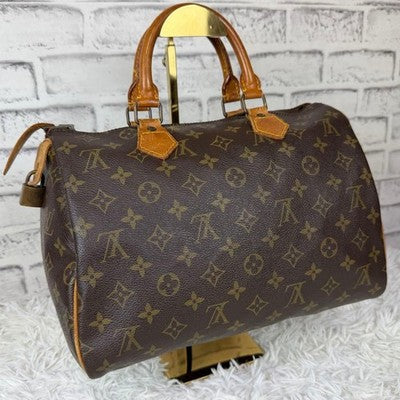 LOUIS VUITTON SPEEDY 30 M41526 MONOGRAM HANDBAG PADLOCK KEY VINTAGE AUTHENTIC