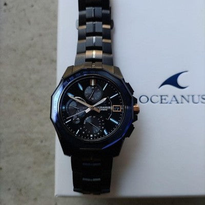 CASIO OCEANUS MANTA OCW S6000B 1AJF LIMITED 700 BLACK TITANIUM WATCH FULL SET