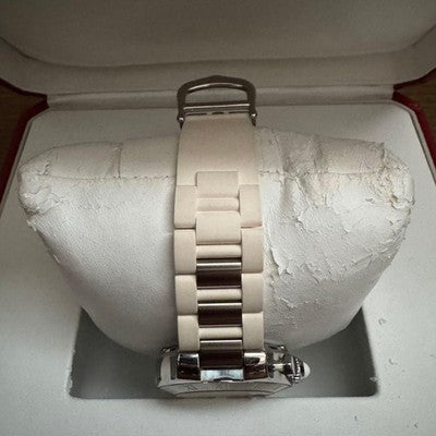 CARTIER CHRONOSCAPH SM W10197U2 QUARTZ WATCH WHITE DIAL STEEL RUBBER BOX