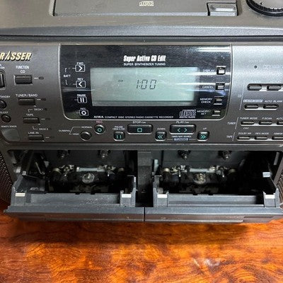 AIWA CSD-SR6 CD RADIO CASSETTE RECORDER BLUETOOTH LED MOD REMOTE POWER CABLE