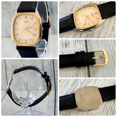 SEIKO CREDOR 6730 14K GOLD BEZEL WATCH VINTAGE QUARTZ MEN WOMEN CLEAN WORKING