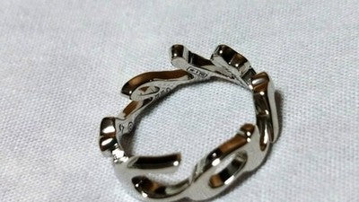 CARTIER SIGNATURE BRAND LOGO RING 750 K18WG SIZE 47 US 4 EXCELLENT+++++