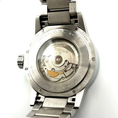 EDOX RALLY TIMER AUTOMATIC WATCH 83009 DAY DATE EXHIBITION BACK MENS SILVER