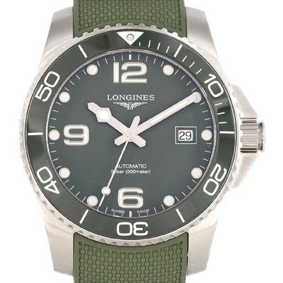 LONGINES HYDROCONQUEST L3.781.4.06.9 41MM SS GREEN DIAL AUTOMATIC WATCH BOX MINT