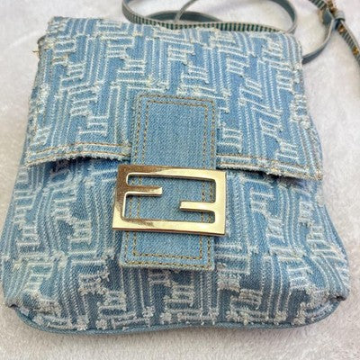 FENDI DENIM ZUCCA MAMMA BUCKET SHOULDER BAG - RARE FASHION ITEM FOR WOMEN