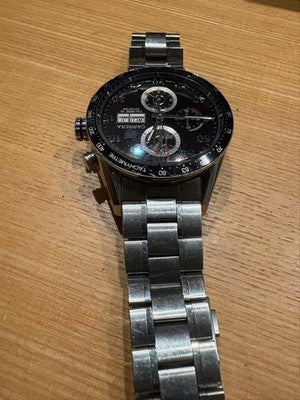 TAG HEUER CARRERA CV2A10 CHRONOGRAPH AUTOMATIC MEN'S STAINLESS STEEL AS IS