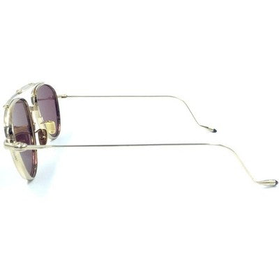 JACQUES MARIE MAGE FLYNN CHAMPAGNE GOLD TITANIUM PURPLE LENS SUNGLASSES 53□21