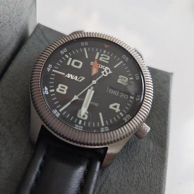 SEIKO ANA PILOT WATCH 7S26-0620 SBRS00F AUTOMATIC BLACK DIAL LIMITED RARE MODEL