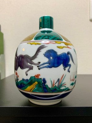 SUNTORY WHISKY HIBIKI 21 YEAR OLD KUTANI WARE EMPTY BOTTLE OLD STYLE HORSE