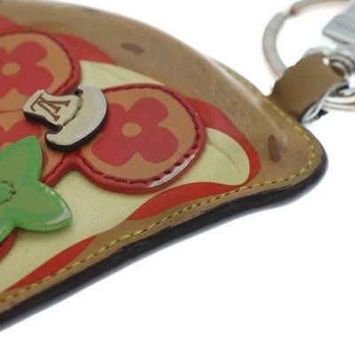 LOUIS VUITTON PIZZA MONOGRAM CHARM KEYCHAIN M02189 BROWN EXCELLENT++++