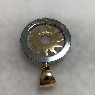 BVLGARI TONDO SUN PENDANT TOP YELLOW GOLD STAINLESS STEEL JEWELRY JPN