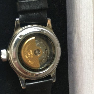 ORIS BIG CROWN 7400B POINTER DATE GOLD BEZEL AUTOMATIC WATCH W/BOX