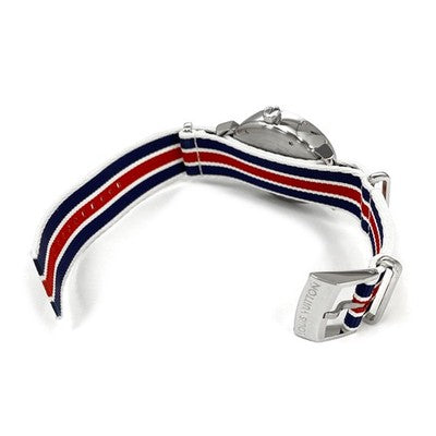 LOUIS VUITTON TAMBOUR GMT TRICOLOR Q1F30 STAINLESS STEEL SILVER X NAVY X RED