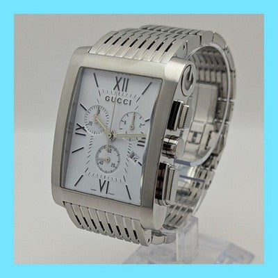 GUCCI G-METRO CHRONOGRAPH WATCH YA086319 MEN'S WORKING BLACK DIAL STAINLESS