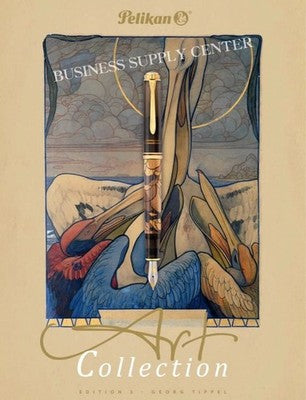 PELIKAN SOUVERAN M600 GEORG TIPPEL ART COLLECTION 14K F NIB FOUNTAIN PEN W/BOX